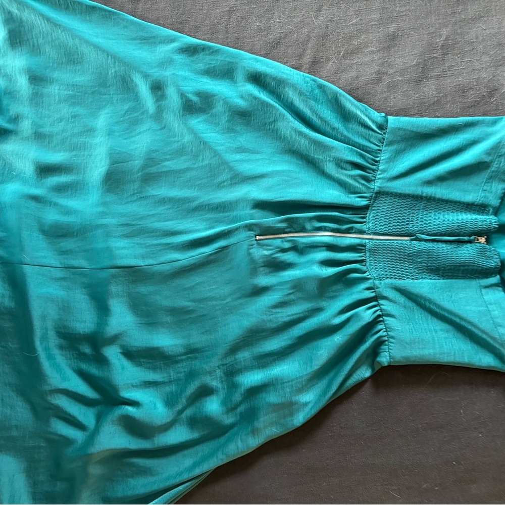 Teal Satin Skirt